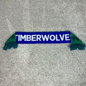 Minnesota Timberwolves Scarf Blue Green NBA Basketball Knit Fringe One Size Logo